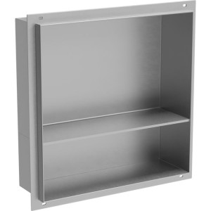 Mexen X-Wall-NR półka wnękowa bez kołnierza z półką 30 x 30 cm, inox