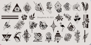 ShopAnts XL-023 blaszka płytka stempel kwiaty