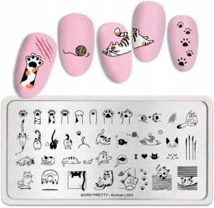 Animal BP-L003 blaszka stempel born pretty koty