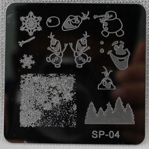 SP004 blaszka płytk stempel śnieg zima Olaf bałwan