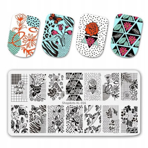 ShopAnts XL-016 blaszka płytka stempel kwiaty liść