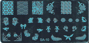 Blaszka SA10 6x12cm płytka wzorki stempel KOTY UST