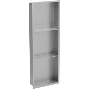 Mexen X-Wall-R półka wnękowa z kołnierzem i półką 90 x 30 cm, inox