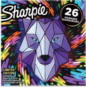 Marker Permanent Sharpie Fine Zestaw + Worek /26 Kolorów/ Wilk
