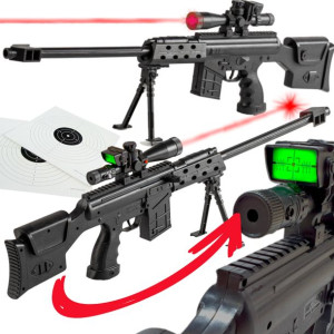 Karabin Snajperka Na Kulki 6mm Replika ASG z Laserem i Atrapą Kolimatora