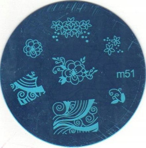 blaszka M51 płytka wzorków stempel paznokci kwiaty