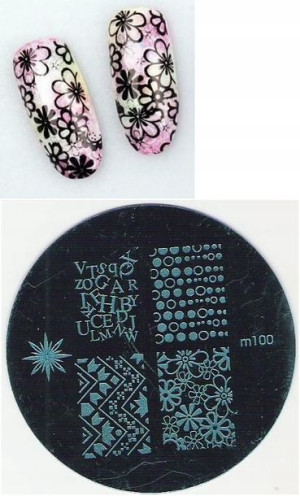 blaszka M100 płytka wzorków stempel kwiaty litery