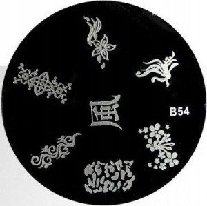blaszka B54 płytka wzorków stempel panterka nail