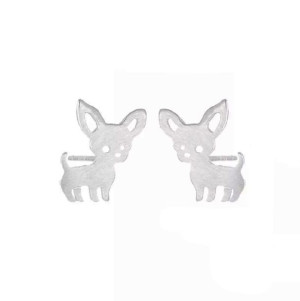 Kolczyki Sztyfty Chihuahua Srebrne Delikatne Pieski