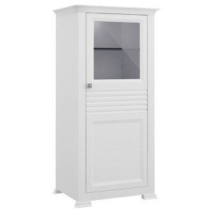 Biała komoda z szybą jednodrzwiowa 70cm matowa prawa EMPERIO