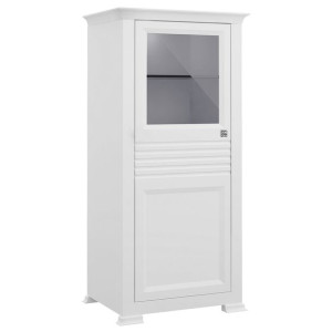 Biała komoda z szybą jednodrzwiowa 70cm matowa lewa EMPERIO
