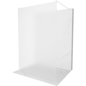 Mexen Kioto ścianka prysznicowa wolnostojąca 100 x 200, szron 8 mm, biała