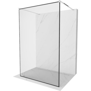 Mexen Kioto ścianka prysznicowa wolnostojąca 130 x 200 czarny wzór, chrom