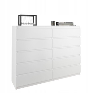 Nowoczesna KOMODA 160CM SZAFKA 10 SZUFLAD BIAŁA PL