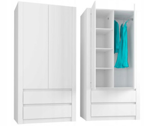 Szafa garderoba 90cm 2d 2sz biała B-20