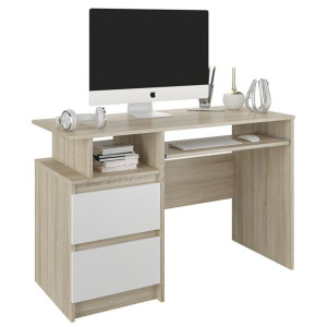Meble Biurko komputerowe 135cm sonoma biały N7