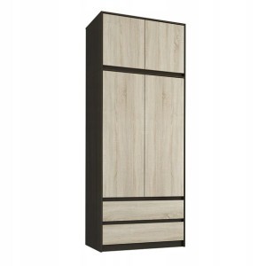 Szafa garderoba 90cm 2d 2sz wen son+nadstawka B-9N