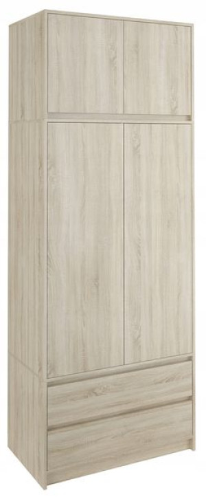 Szafa garderoba 90cm 2d 2sz sonoma+ nadstawka B-9N