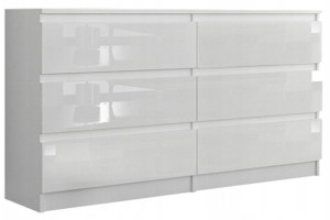 Komoda 120 Szafka Biały Wysoki Połysk Lakier Front