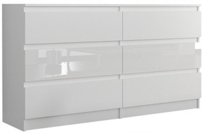 Komoda 120 Szafka Biały Wysoki Połysk Lakier Front