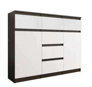 Komoda 98cm Szafka 6 Szuflad Wenge Mix Połysk