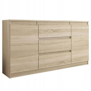 Komoda 140 Szafka 3 Szuflady 2 Półki Sonoma R140s3