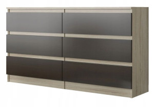 Komoda 120cm Szafka 6 Szuflad Sonoma Mix Wenge Pl