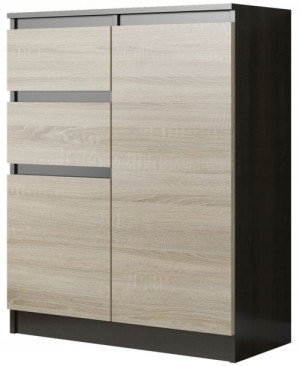 Komoda 98cm Szafka 2 Szuflady Wenge Mix Sonoma S-2