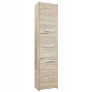 Szafka Łazienkowa Regał Słupek 30cm 3 Drzwi Sonoma