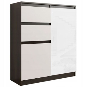 Komoda 98cm Szafka 2 Szuflady Wenge Wysoki Połysk