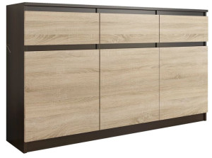 Duża Komoda 98 Szafka 3 Szuflady Wenge Sonoma S-3