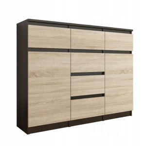 Komoda 98cm Szafka 6 Szuflad Wenge Mix Sonoma S62d