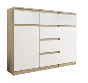 Komoda 98cm Szafka 6 Szuflad Sonoma Mix Połysk