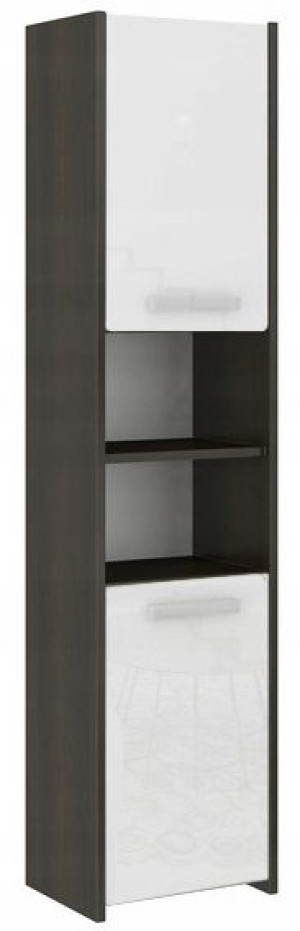 Szafka Łazienkowa Regał 30cm 2 Szafki Wenge Połysk