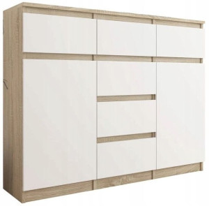 Komoda 98cm Szafka 6 Szuflad Sonoma Mix S62d
