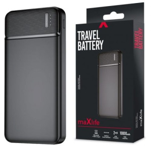 Power bank 10000 mAh Maxlife 2x USB + Kabel