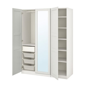 IKEA PAX/TYSSEDAL Kombinacja szafy biały/lustro 150x60x236 cm
