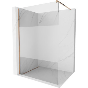 Mexen Kioto ścianka prysznicowa 90x200, trans/szron 8 mm, różowe złoto