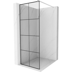 Mexen Kioto ścianka prysznicowa 90 x 200 cm, transparent/czarny wzór 8 mm,