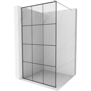 Mexen Kioto ścianka prysznicowa 100 x 200 cm, transparent/czarny wzór 8 mm,