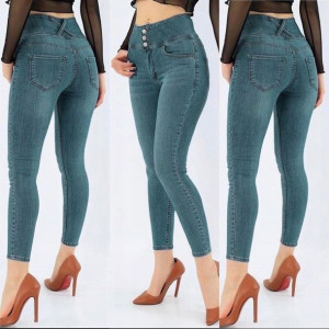 Kobiece Jeansy Z Wysokim Stanem Lycra S