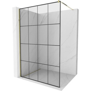 Mexen Kioto ścianka prysznicowa 130 x 200 cm, transparent/czarny wzór 8 mm,