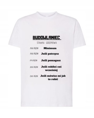 T-shirt Męski Budowlaniec Stawka Godzinowa R. 5xl