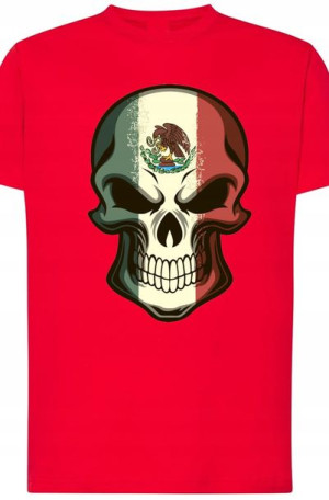 T-Shirt Męski Czaszka Meksykańska Nadruk r.4XL