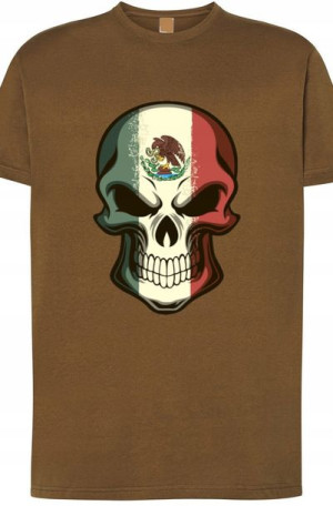 T-Shirt Męski Czaszka Meksykańska Nadruk r.L