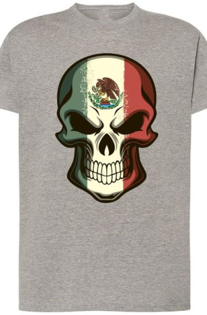 T-Shirt Męski Czaszka Meksykańska Nadruk r.XL