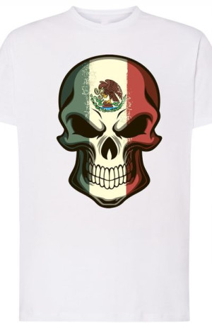 T-Shirt Męski Czaszka Meksykańska Nadruk r.XXL