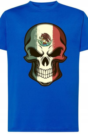 T-Shirt Męski Czaszka Meksykańska Nadruk r.XXL