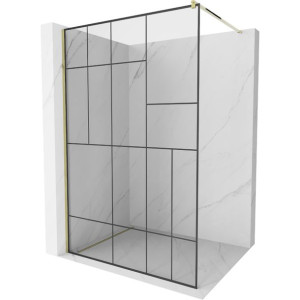 Mexen Kioto ścianka prysznicowa 70 x 200 cm, transparent/czarny wzór 8 mm,