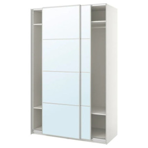 IKEA PAX/AULI Szafa biały/lustro 150x66x236 cm